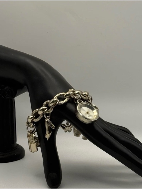Accessories - Vintage Wrist Watch Gold Tone Charm Bracelet Swiss Quartz